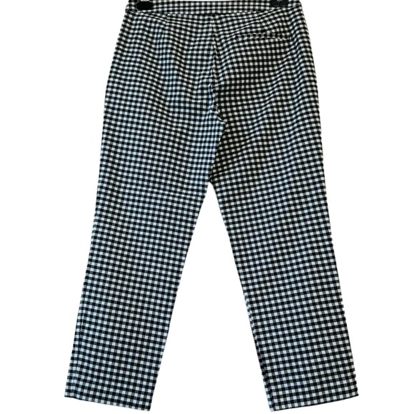 Zara Women’s Black White Gingham Ankle Cropped Pants Ruffle Trim Size M - Picture 2 of 14